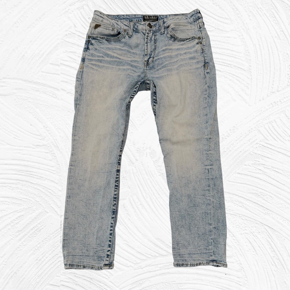Salvage By Buckle Jeans Men's 36X29 Mayhem Straight Regular Fit Embroidered